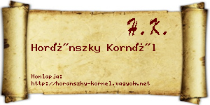 Horánszky Kornél névjegykártya