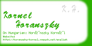 kornel horanszky business card